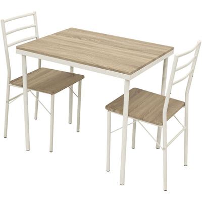 Essgruppe köln 3-teilig, Metallgestell weiss, Oberflächen mdf in Sonoma Oak Optik Image