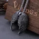 Collier ailes d'ange en acier inoxydable pour hommes pendentif Hip Hop fait à la main bijoux