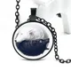 Collier pendentif en verre convexe pour enfants cadeau de bijoux chapelle Tai Yin Composer loup
