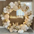 Guirxiété de ballons en arc sable blanc or beige ingent décoration de mariage baby shower