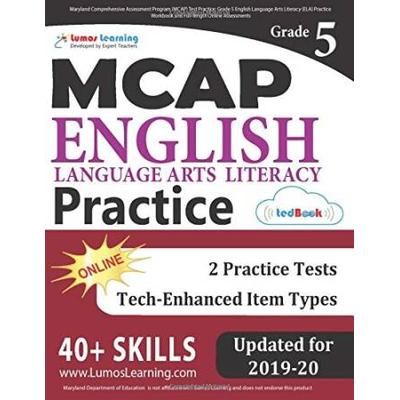 Maryland Comprehensive Assessment Program MCAP Test Practice Grade English Language Arts Literacy ELA Practice Workbook and Fulllength Online Assessments Maryland Test Study Guide