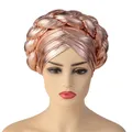 Turban Tressé en Tissu D.lique Pailmétrage pour Femme Élégant Plissé Africain Aso-OtHead