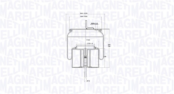 MAGNETI MARELLI Federbalg, Luftfederung 030607020298 Universal für IVECO 41297179 Image