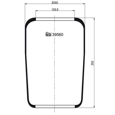 FEBI BILSTEIN Federbalg, Luftfederung Universal ohne Kolben 265mm für RENAULT TRUCKS DAF MERCEDES-BENZ MAN VOLVO 81.43601.0117 81.43601.0115 363328000 Image