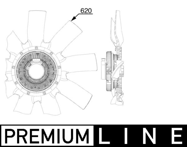 MAHLE Lüfter, Motorkühlung BEHR HELLA SERVICE *** PREMIUM LINE Universal Ø620mm 620mm CFF 524 000P Image