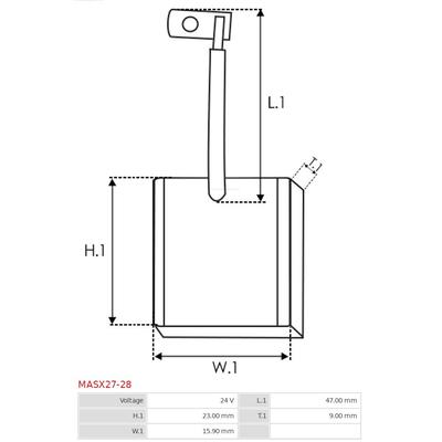 AS-PL Kohlebürste, Starter Universal 24V MASX27-28 Image