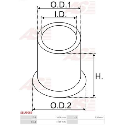 AS-PL Buchse, Starterwelle Universal für MITSUBISHI M409C12870 SBU9089 Image