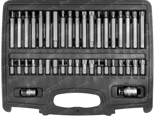 SWSTAHL Set, Schraubendreher-Einsatz (Bits) Bitsortiment, 3/8, 40-teilig 04470L