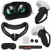 Accessories Set Fit for Oculus Quest 2 Lingsida 8-in-1 VR Headset Accessory with Silicone Face Cover Controller Grip Covers Lens Protector Cover Cleaning Pen Key Caps Black