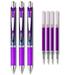 Pentel EnerGel Deluxe RTX Liquid Gel Ink Pen Set Kit Pack of 3 with 4 Refills (Violet - 0.5mm)