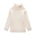 Sweater for Kids Casual Fall Winter Warm High Collar Plush Thick Pullover Sweatshirts Long Sleeve Round Neck Sweater (2-3 Years WhiteA1)