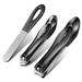 3 Pack Stainless Steel Ingrown Toenail Tool Ultra Wide Jaw Opening Nail Clippers Set Toenail Clippers for Thick Nails Cutter for Ingrown Manicure Pedicure Men & Women Big (Black)