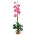 Nearly Natural Single Phalaenopsis Liquid Illusion Silk Flower Arrangement Dark Pink