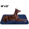 Large Dog Bed Mat Dog Crate Pad Dog Bed Pad Dinosam Washable Dog Beds for Large Dogs Mattress Pets Kennel Pad for Large Medium Small Dogs 48 x 32 1/4 Thk Blue