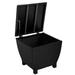 All Weather Resistant PE Wicker Storage Box Side Table with Iron Frame for Outdoor Patio Black