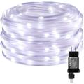 LE LED Rope Light with Timer Low Voltage 8 Mode Waterproof Daylight White 33ft 100 LED Indoor Outdoor Plug in Light Rope and String for Deck Patio Bedroom Boat Landscape Lighting and More