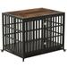 Heavy Duty Dog Crate 42 Inch Dog Crate Furniture for Medium Large Dogs Wooden Thickened Dog Cage Kennel Decorative Pet House Indoor with Removable Trays and Lockable Wheels