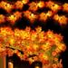 2 Pack Maple Leaves String Lights Solar Powered Fall Garland Decor Total 64Ft 200LED Autumn Decorations for Home Thanksgiving Garland Home Outdoor