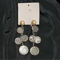Free People Jewelry | Free People Dangling Coin Earrings | Color: Gold/Silver | Size: Os
