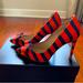 J. Crew Shoes | Jcrew Collection Bow Stripe Pump, Giftable | Color: Blue/Red | Size: 6