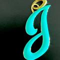 Anthropologie Jewelry | Anthropologie Enamel Letter Pendant - New! | Color: Blue/Gold | Size: 2 Inches