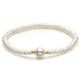 ZHOU LIU FU White Freshwater Pearl Bracelet for Women Pearl Stretch Bracelet with 18ct/750 Yellow Gold Ball Cultured Pearls Stretchable Bracelets 17cm