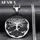 Yggdrasil – collier pendentif arbre de vie pour femmes/hommes en acier inoxydable symbole d'arbre