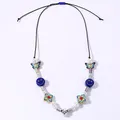 Collier papillon bleu Hip Hop Street Shot collier de perles rondes All-Match Fashion offre