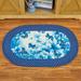 Blue Butterflies & Flowers Braided Oval Accent Rug - 30.13" x 20"