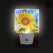 menggutong Sunflower LED Auto Dusk to Dawn Night Light Plastic in Blue/Green/Yellow | 4.5 H x 3 W x 1.4 D in | Wayfair 211Q18S6KMG945J3D