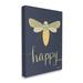 Latitude Run® Happy Patterned Insect Bug Calligraphy by Katie Doucette - Wrapped Canvas Graphic Art Canvas in Blue/Yellow | Wayfair
