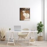 Red Barrel Studio® Vintage Doodle Coffee Dog Sign by Ryan Fowler - Wrapped Canvas Graphic Art Canvas in Black/Brown/White | Wayfair