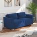 Latitude Run® Amyris 77.1" Velvet Square Arm Sleeper Sofa Bed w/ Reversible Cushions Velvet in Gray | 29.9 H x 77.1 W x 27.5 D in | Wayfair