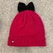 Kate Spade Accessories | Kate Spade Pink Beanie With Black Bow On Top | Color: Black/Pink | Size: Os