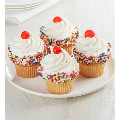 1-800-Flowers Food Delivery Jumbo Vanilla Cupcakes 4 Count | Same Day Delivery Available | Happiness Delivered To Their Door