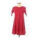 Gap Casual Dress - A-Line Crew Neck Short sleeves: Red Print Dresses - Women's Size X-Small Petite