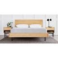 Gus* Modern Munro Bed Wood in Brown | 38.5 H x 85 W x 65.5 D in | Wayfair KSBDMUNR-WHIOAK-QN