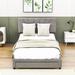 Latitude Run® Queen Size 1 Drawer Platform Bed w/ Headboard Upholstered/Velvet in Gray | 48 H x 62 W x 82 D in | Wayfair