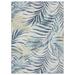 Blue/White 87 x 63 x 0.4 in Area Rug - Tommy Bahama Malibu Palm Springs Coastal Indoor/Outdoor Area Rug, Ivory/Aqua Blue | Wayfair