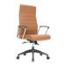 Hilton Modern High-Back Leather Office Chair in Light Brown - LeisureMod HO20LBRL