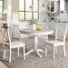 5-Piece Americana Faux Marble Dining Table Set with 4 X-back Chairs for Country House City Apartment Dining Room