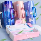 Pencil Case Password Multifunctional Waterproof and Stain Resistant for Kindergarten Pupils Cute Pet Limited Season (pink)