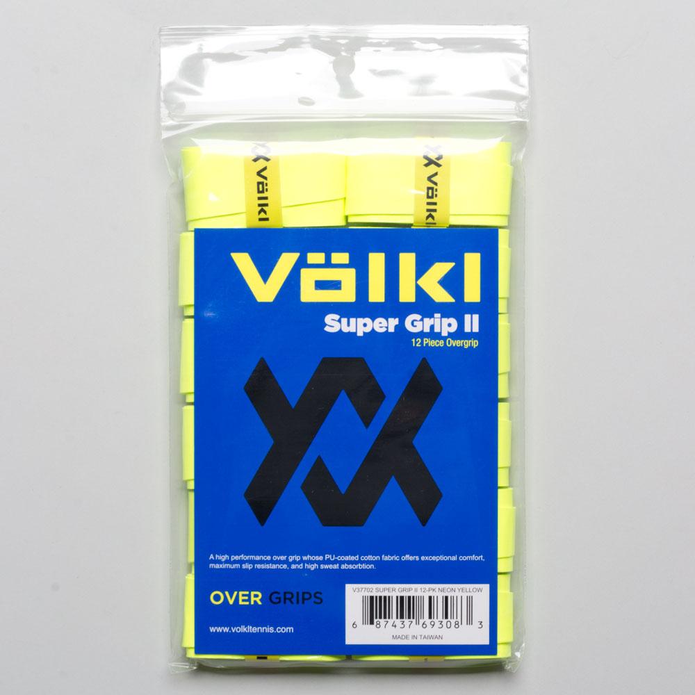 Volkl Super Grip II 12 Pack Tennis Overgrips Neon Yellow