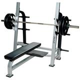 York Barbell 54041 Olympic Flat Bench with Gun Racks White