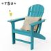 Otsun Polystyrene Adirondack Chairs Cerulean Blue All-Weather Lumber Armchair for Outdoor Yard & Patio