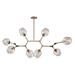 Trans Globe Lighting Pnd-2093 Quantum 8 Light 56 Wide Abstract Pendant - Gold