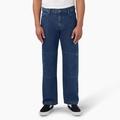 Dickies Men's Loose Fit Double Knee Jeans - Stonewashed Indigo Blue Size 30 32 (DUR05)