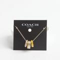 Coach Jewelry | Brand New Coach Signature Enamel Green Multi / Gold Necklace | Color: Gold/Green | Size: Os