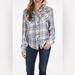 Anthropologie Tops | Anthropologie Ash & Ember Avalon Isaac Plaid Flannel Fitted Shirt Size Small | Color: Blue/White | Size: S