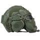 WLXW Fast Airsoft Tactical Helmet,Airsoft Paintball Military Helmet with Full Face Protective Mask Built-In HD Headset Goggle And Anti-Fog Fan Adjustable Outdoor Military Gear,Green